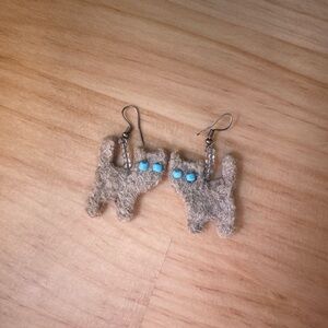 Cute felted Cat Shaped earrings